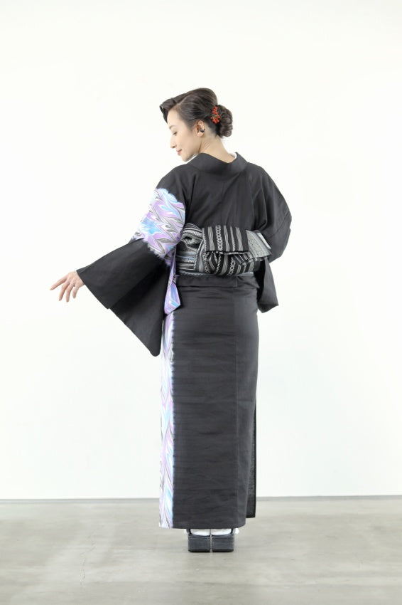 59kimono 紗博多織半幅帯【夜風】