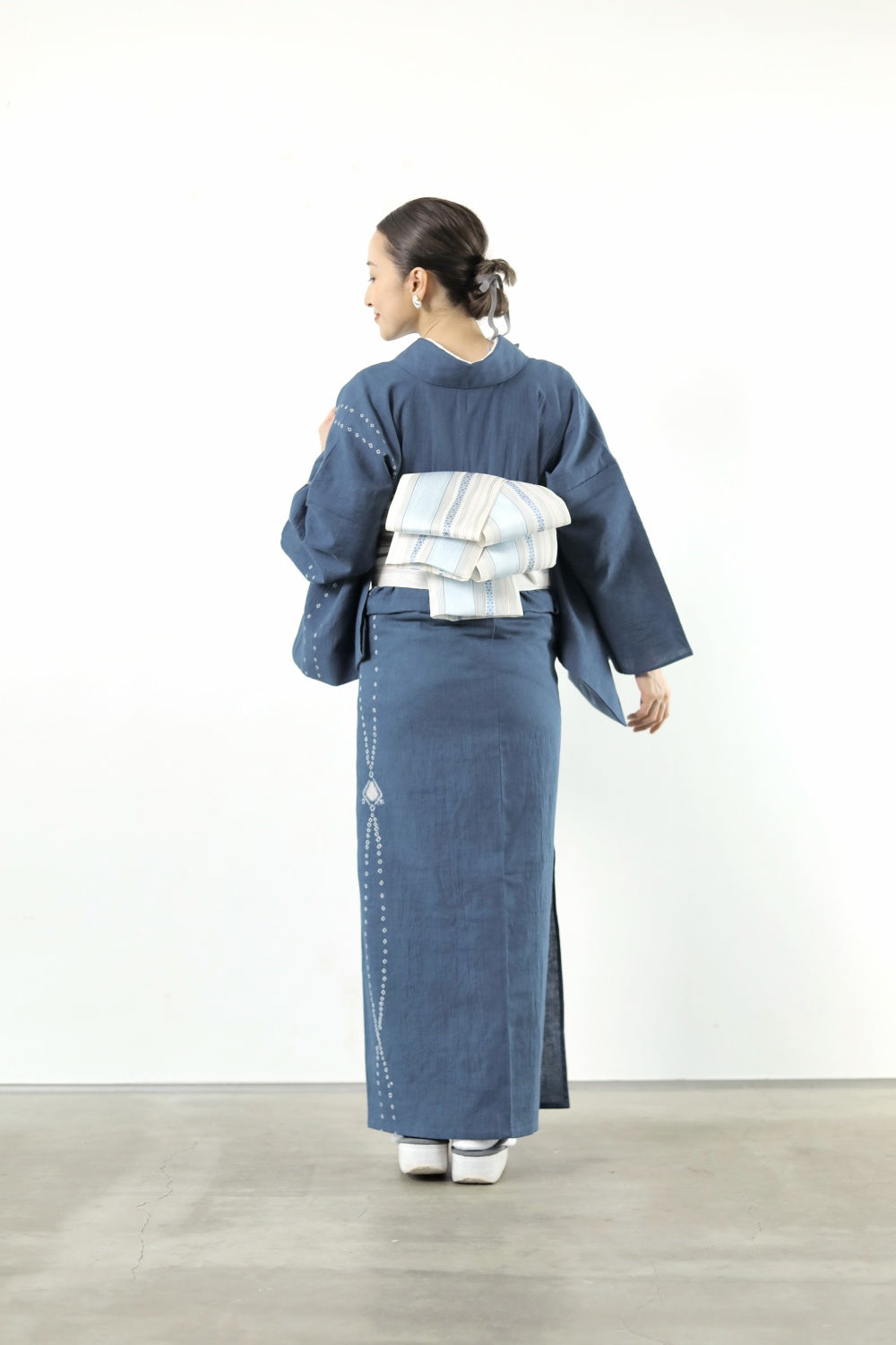 59kimono　紗博多織半幅帯 【 朝霧】