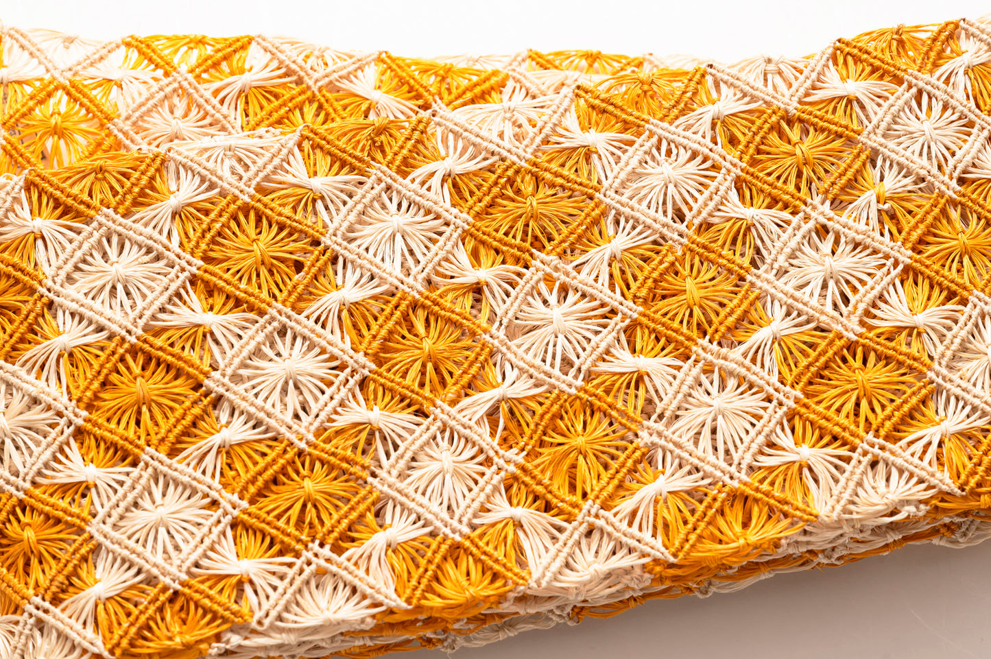 誉田屋源兵衛謹製 芭蕉通風段文 市松柄、菱つなぎ 半巾帯