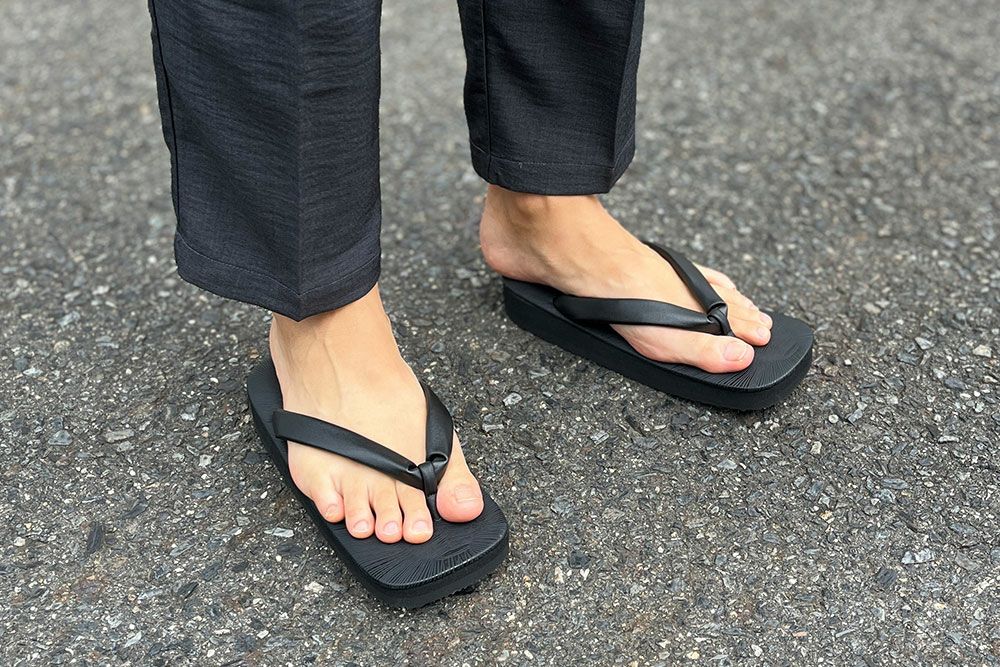 雪駄 "凜輝"-rin- 【メンズ】｜H4405｜漆黒 L