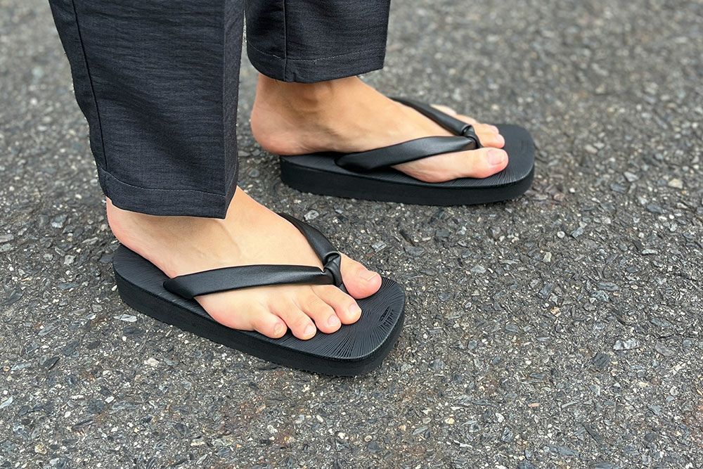 雪駄 "凜輝"-rin- 【メンズ】｜H4405｜漆黒 L