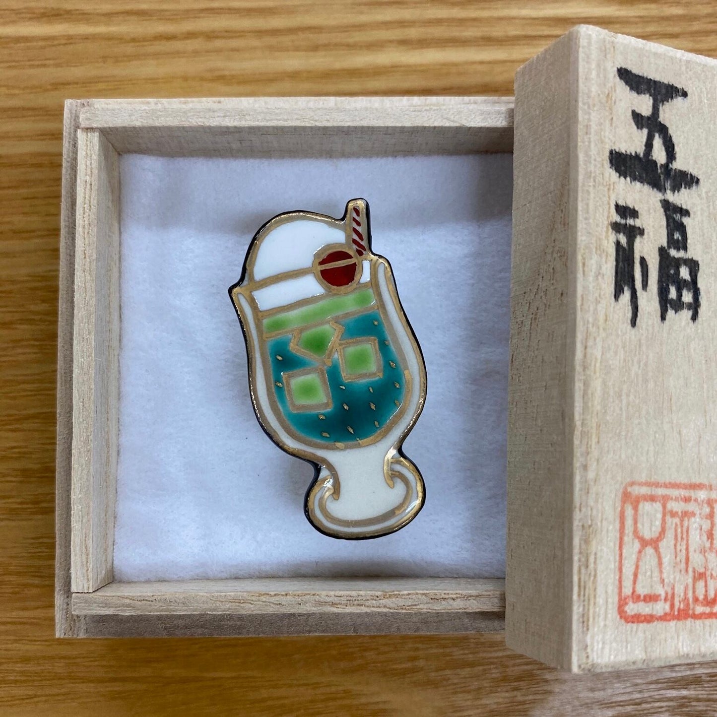 五福　クリームソーダー帯留め